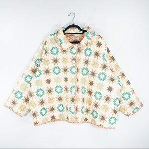 Universal Thread Quilted Button Front Jacket Women's Plus Size 4X Cream Star NWT